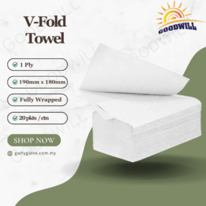 1PLY V-Fold Towel Virgin Pulp Fully Wrapped