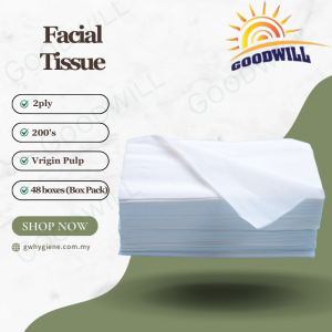 2PLY Facial Tissue (Virgin Pulp) 200's x 48 Boxes (Box Pack)