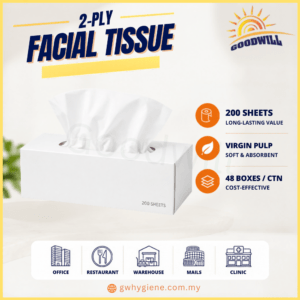 2PLY Facial Tissue Virgin Pulp 200 Sheets x 48 Boxes