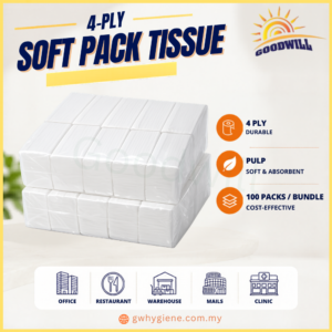 4-Ply Soft Pack Facial Tissue 280 Sheets individually packed for commercial use in Malaysia